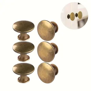 6-piece brass round antique brass kitchen cabinet knob cabinet door handle drawer handle dresser knob with screws for bathroom drawer door hardware.