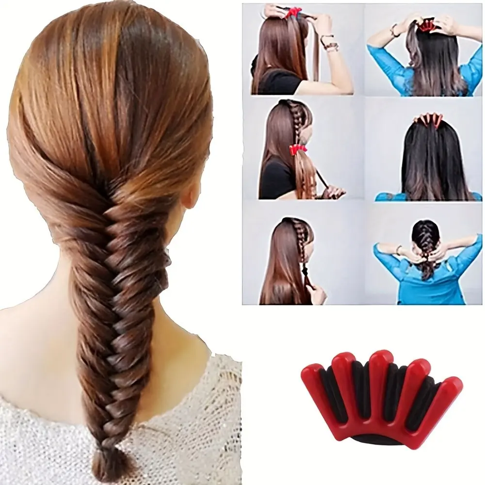 Five-Finger Braiding Tool, Ball-Head Braider for Women, Twist Braiding Device, Easy-To-Use Hair Styling Accessory, Perfect for DIY Hairstyles, Hair Braiding Tools