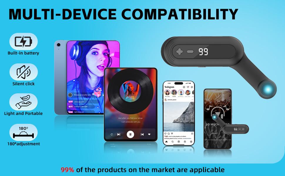 Smart Auto Touch Clicker Tapper for TikTok Live Streaming, Rechargeable Adjustable Speed Device for iPhone Android, Instant Auto Tapper for Likes & Social Tasks