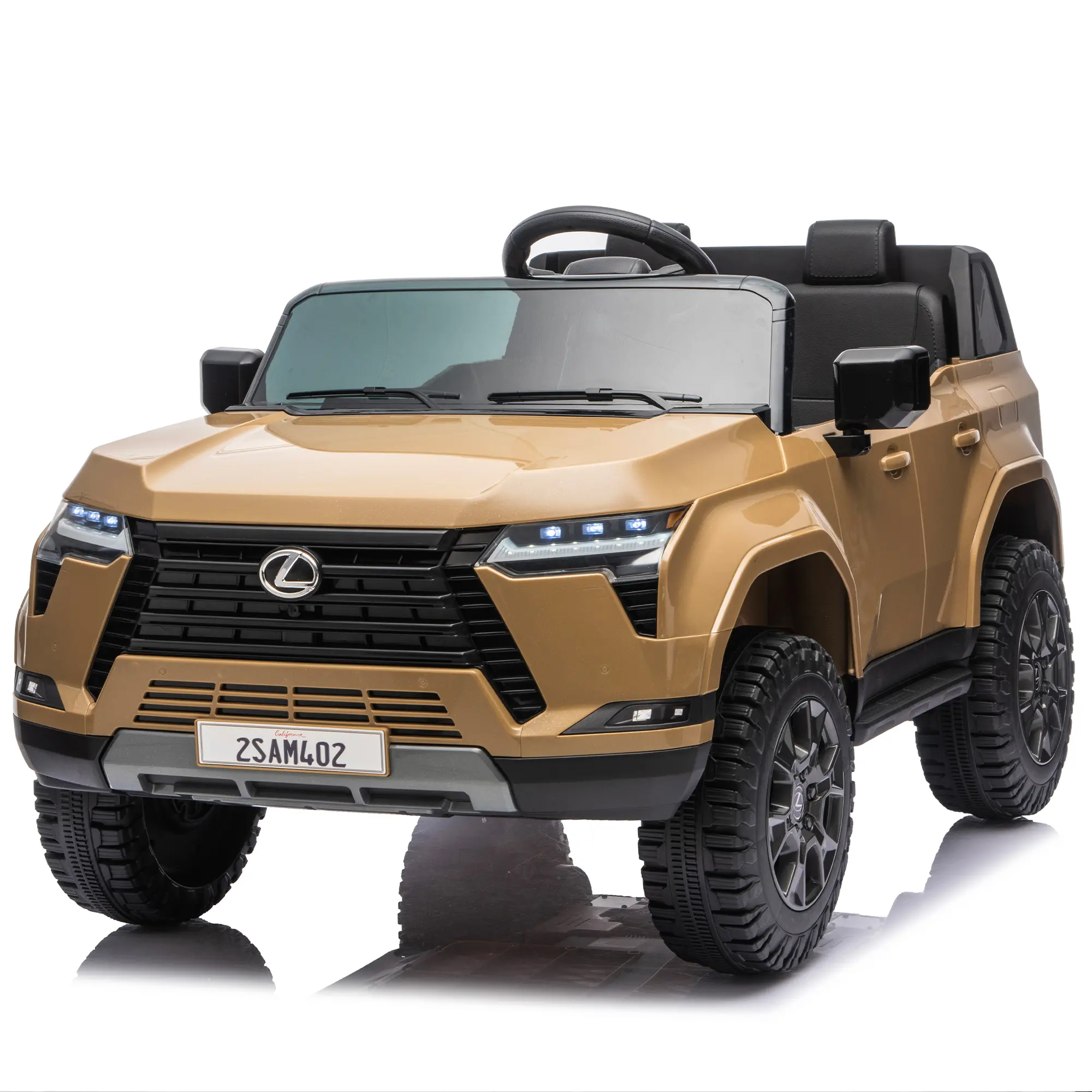 24V 2-Seater Kids Ride On Car W/ PC 2.4G, High Chassis and Anti-Slip Grip wheels, Four-wheel Suspension, LED light, Bluetooth&MP3 Music, Speed up to 3.73 MPH for Kids