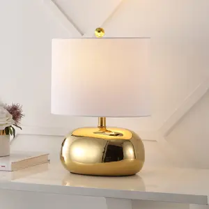 JONATHAN Y Calix 20" Mid-Century Glam Ceramic/Iron LED Table Lamp