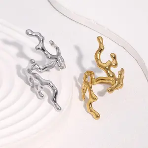 2026 New Coral Design Adjustable Open Ring - Minimalist, Unique Texture, Premium Women's Jewelry, Accessories for Women, Ideal Daily Accessory for Casual, Trendy Outfits