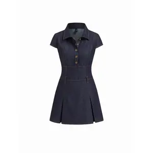 Cider Denim Collar Button Mini Dress SwimWeek