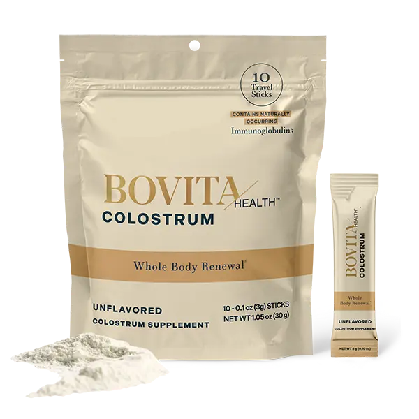 Bovita Health Colostrum Unflavored, 10-Count Stick Pack Pouch