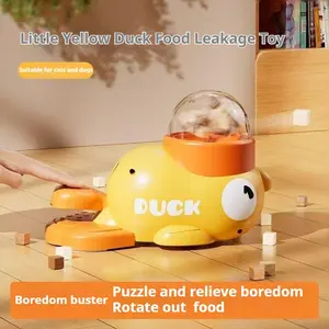 Cat Puzzle Treat Dispenser Toy, Interactive Duck-Shaped Food Slow Feeder for Cats and Small Dogs Enrichment, IQ Training and Exercise 8.6 Inches,  durable  Duck, Cat  snacktime, pet gift