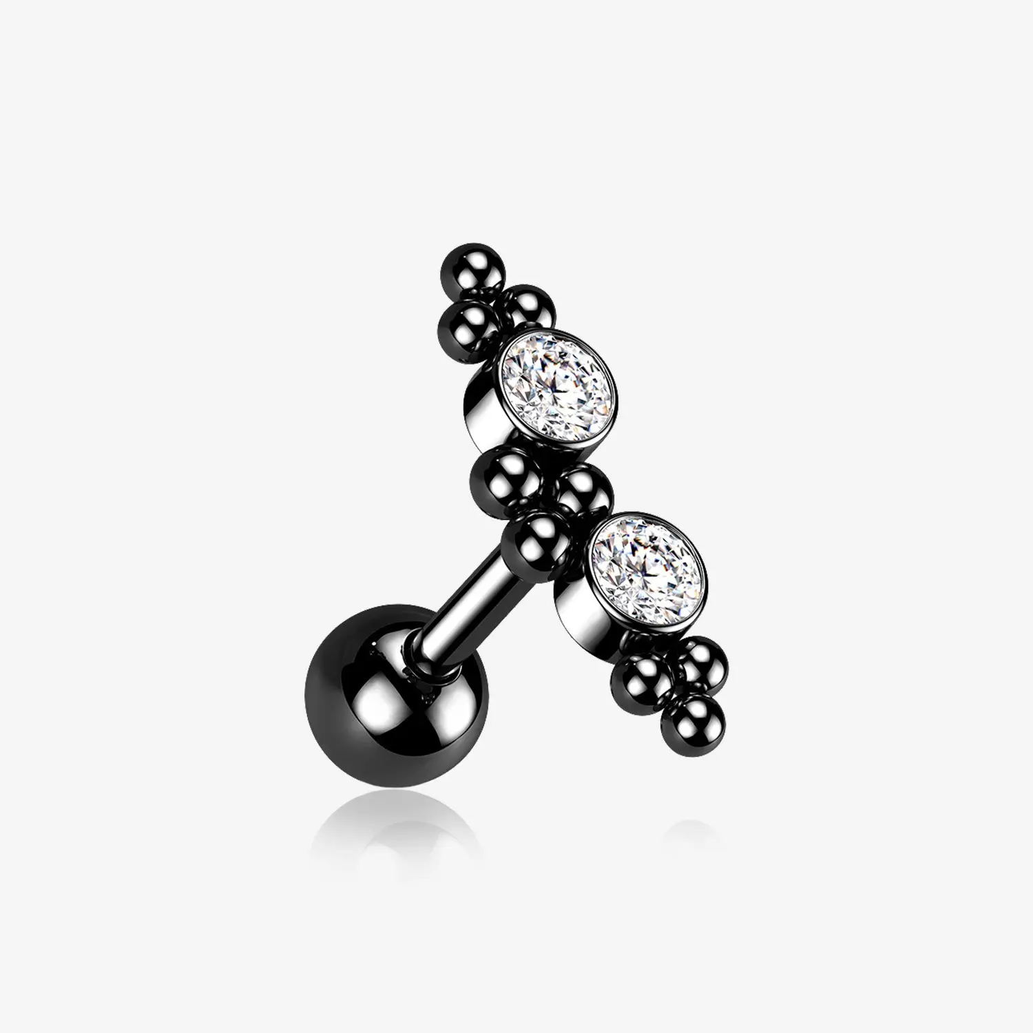 Blackline Bali Beads Arch Sparkle Cartilage Tragus Barbell Stud