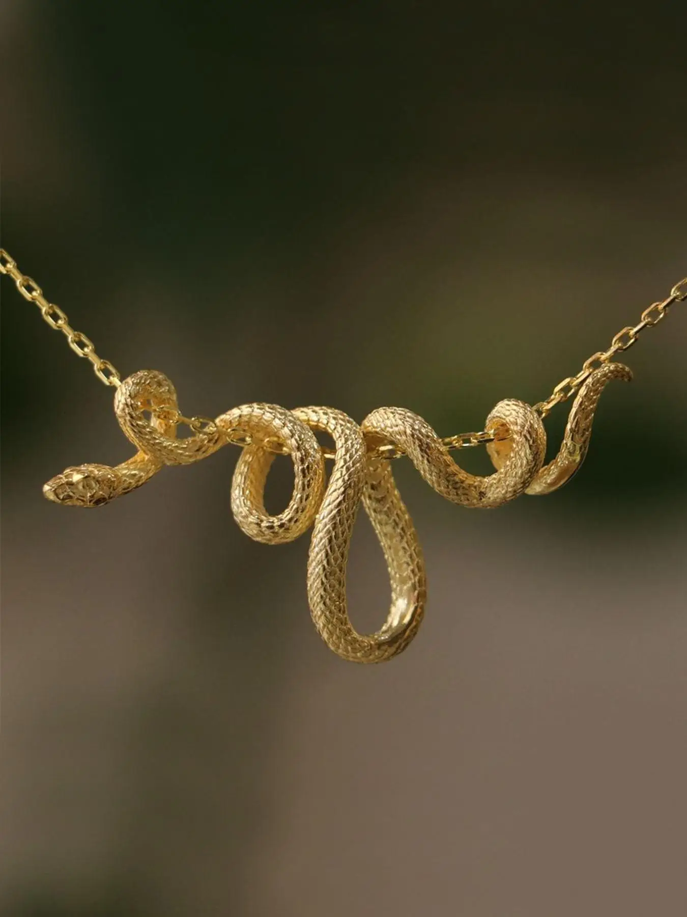 Punk Style Snake Design Pendant Necklace, Retro Hip Hop Necklace, Fashion Creative Necklace for Party, Daily Clothing Decor for Girl, Trendy All-match