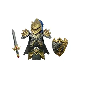 Gold Round Table Knight Model Assembly Figure, Action Figure, Metal Armor + Sword Shield, Perfect for Halloween Christmas Thanksgiving Easter Birthday