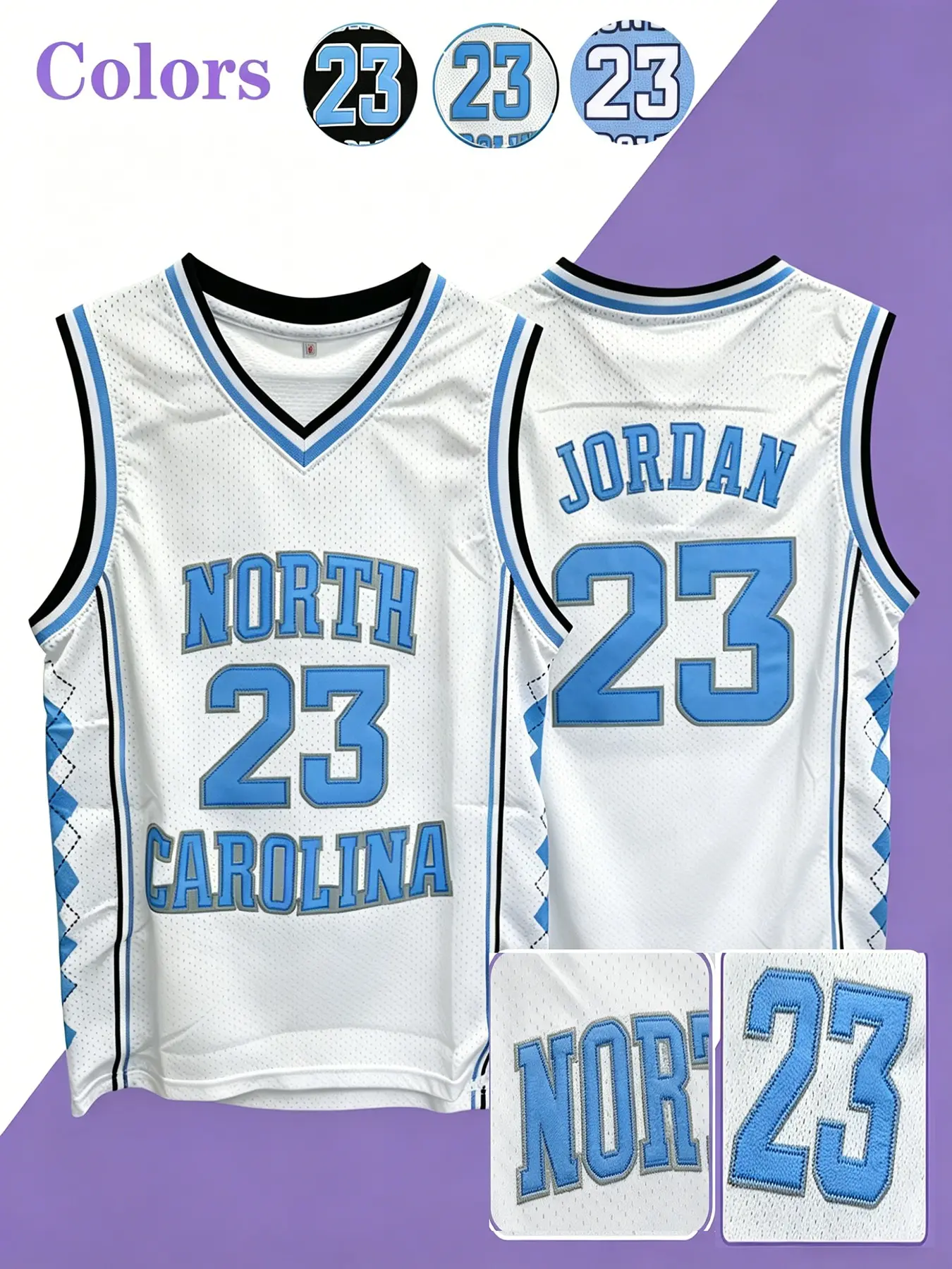 Men's Basketball Jersey No. 23, Vintage Embroidered Breathable Training Top, Sleeveless Sports Shirt, Sizes S-XXXL