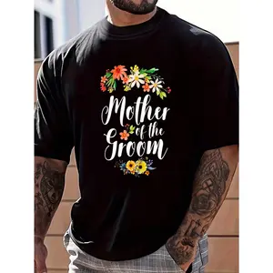 100% Cotton Mother Of The Groom - Cute Wedding Marriage Groom Mom T-Shirt Women's Men's Graphic Tee Crew Neck summer vacation Tops