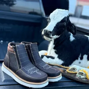 Botin Double Cierre Cafe