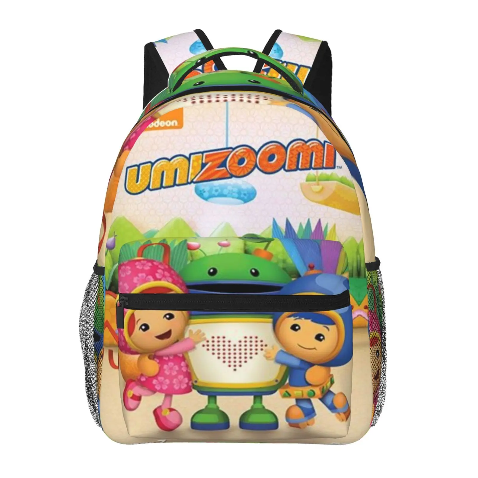 Team Umizoomi Full Print Large Capacity School Backpack for Daily Commute Weekend Trip Hiking, Cartoon Casual Merch Laptop Daypack Shoulder Bag for Kids Women Men & Gift Giving