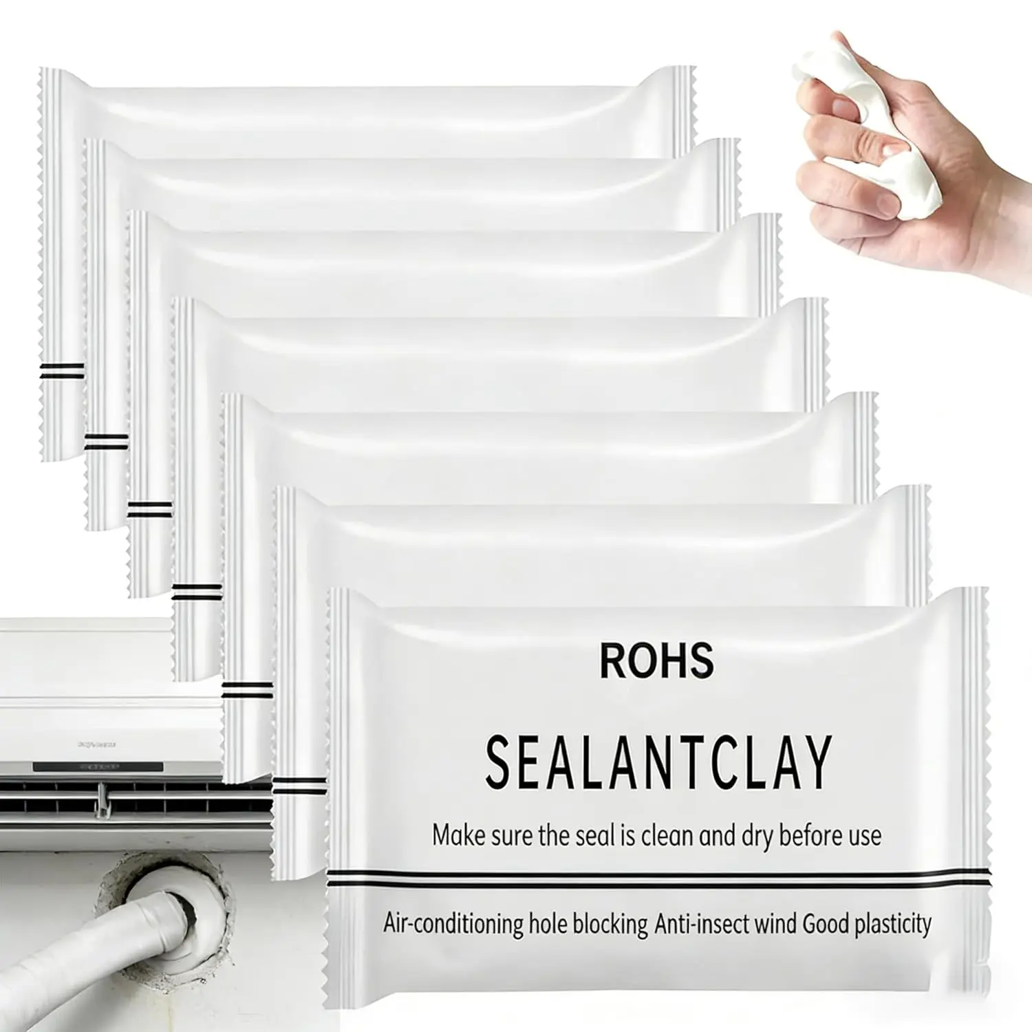 10PCS Waterproof Sealant Clay, Eco-Friendly Gap Filling Putty for Wall Cracks, Pipe Openings, Air Conditioner Holes and Home Repair