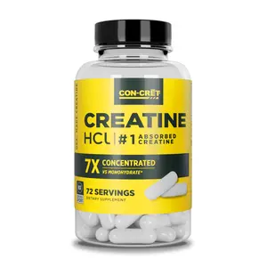 CON-CRĒT Creatine HCl Capsules, Muscle and Cognitive Support, No Side Effects, USA Made & NSF Certified