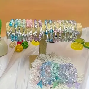 12/24Pcs Colorful Glass Bead Bracelets in a Trendy Fish Tail Design - Ideal for Everyday Use And Festive Gatherings, Great Gift for Best