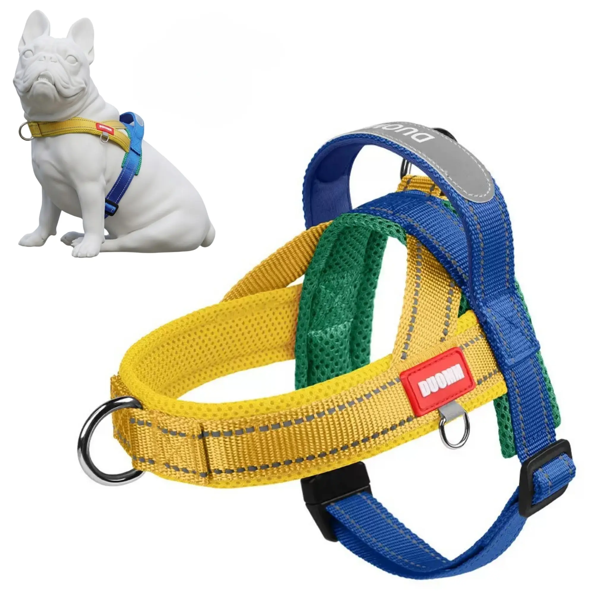 Y-shaped Dog Harness, Reflective No-Pull Pet Harness, Adjustable Soft-Padded Dog Vest, No-Choke Oxford Pet Vest with Easy-Control Handle for small and medium-sized dogs such as Corgis, Shiba Inus, and French Bulldogs