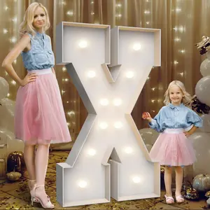 4FT Marquee Light Up Letters X,Party Decoration Large Marquee Light Up Letters with Weighted Water Bag,Pre-cut Foam Board Set Can Be Used for Birthdays,Weddings,Baby Anniversaries