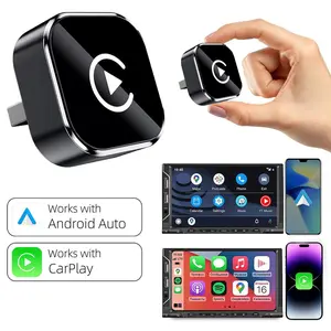 【YURNLV】New 2026 Wireless CarPlay Adapter, compatible with iPhone/Android systems, supports hands-free calling.