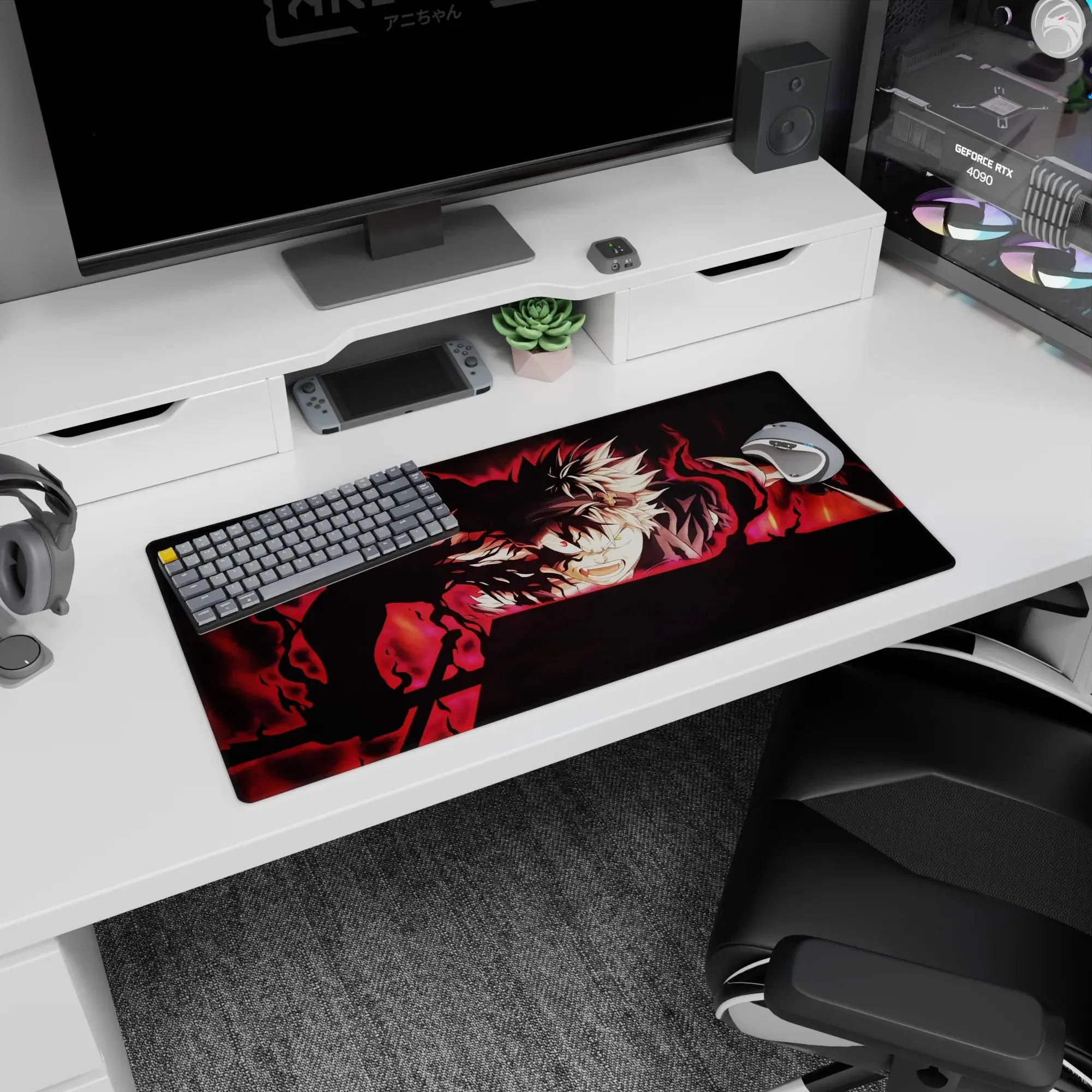[SALE UP TO 30%]Black Clover - Anime Desk Mat - Blackened Resolve, Mouse Pad for Anime Fan, Gaming Desk Accessories, Large Computer Pad, Desk Decor
