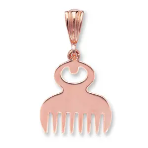 African Comb Real Copper Pendant, Duafe Copper Pendant