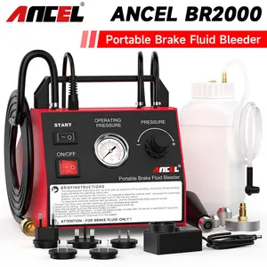 ANCEL BR2000 Brake Bleeder Kit,Automatic Vacuum Brake Bleeder One Person with Visible Adjustable Pressure, Professional Pulsating Brake Fluid Oil Bleeding Tool for All Vehicles, 0.6~3 Bar