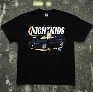 Nightkids Graphic T-Shirt, Retro Car Streetwear T-shirt, Y2K Car Aesthetic Shirt Menswear Top Streetwear