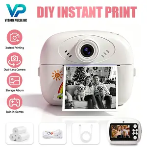 2026 New Instant Print Camera, Dual Lens Selfie Digital Camera with Fun Filters & Stickers, Zero Ink Mini Portable Toy Camera, Includes 32GB Memory Card & 3 Rolls Photo Paper, Perfect Christmas & Birthday Gift for Boys Girls | TikTok Shop