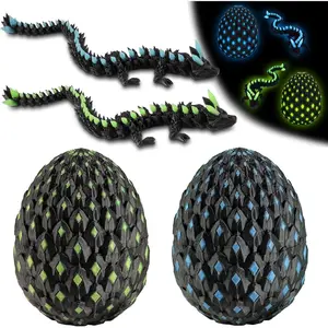 3D Printed Dragon Eggs with Dragon Inside, 2PCS Mystery Dragons Glow in The Dark-Articulated 3D Printed-Cool Stuff Gift for Kids Adults Boys Girls Fidget Toys-Desktop Decoration & Collectible