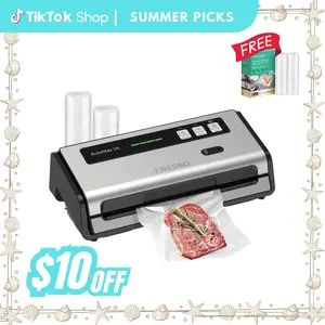 FRESKO AutoMax V6 Automatic Vacuum Sealer Machine, Double Heat Seal Food Saver with Built-in Cutter & Bag Storage, Includes Bags & Rolls, Vacuum Sealer For Food, Vacuum Packing Machine
