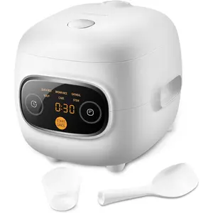 Mini rice cooker 4 cups cooked2 cups uncooked portable nonstick rice maker 24 hours timer delay 6 functions fast cooker brown rice oatmeal white