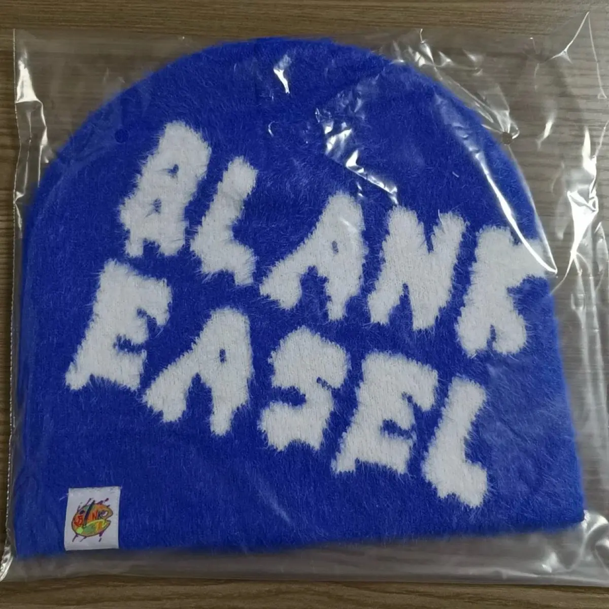 Blank Easel Blue Mohair Beanie Winter