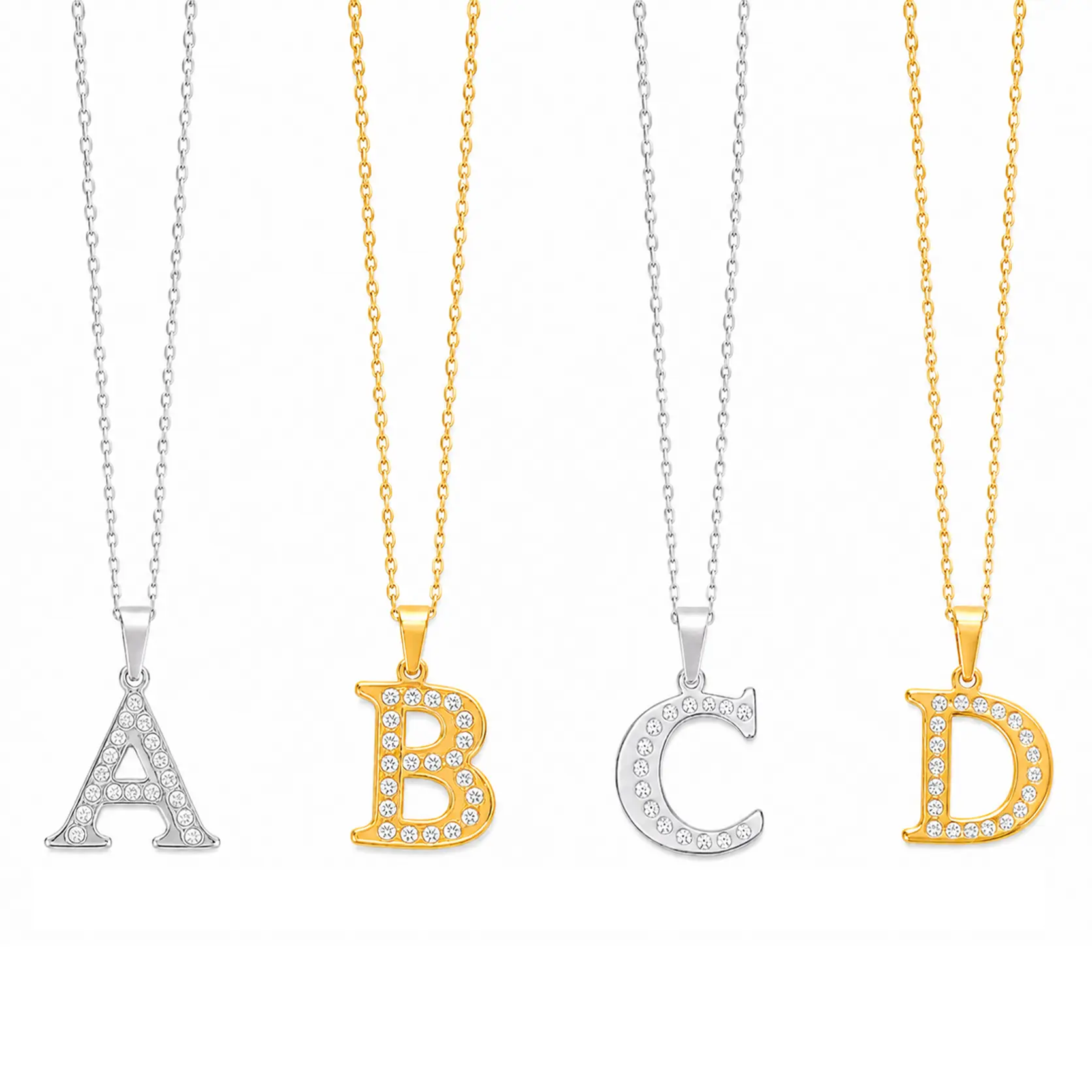 Initial Letter Pendant, Silver-Toned Inlaid Charm for Necklaces or Bracelets, Delicate Personalized Jewelry for Women, Gifts for Girlfriend, Custom Initial Necklace, Alphabet Necklaces