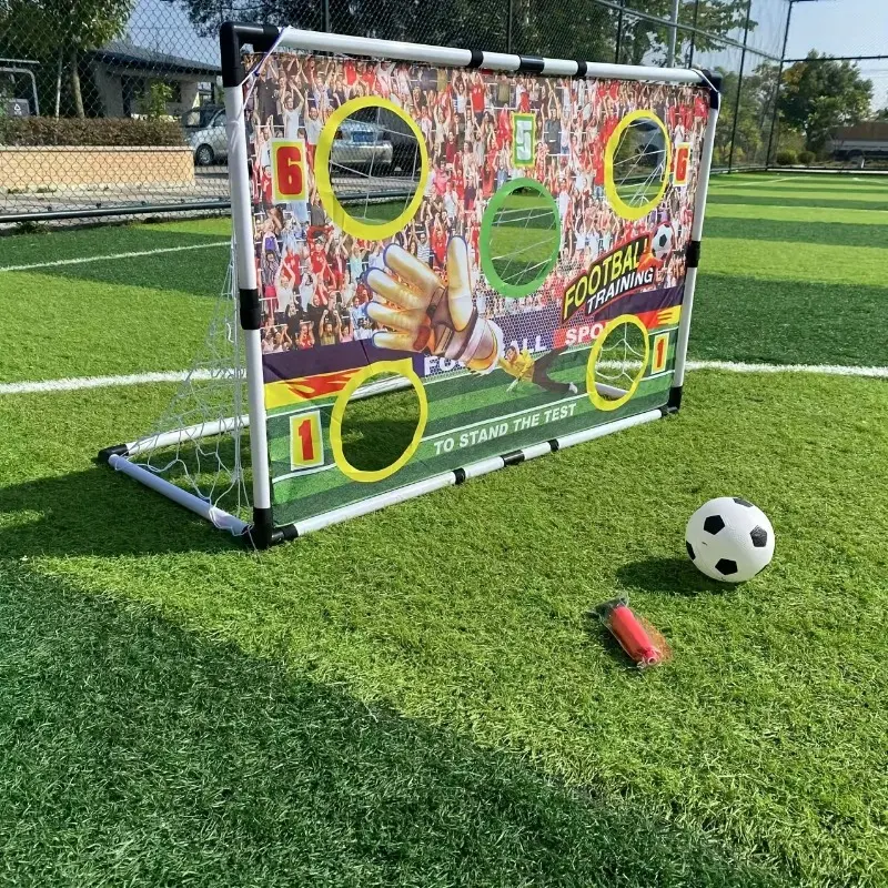 47-in Portable Polypropylene Youth Football Goal Frame Set - Classic, 5-Hole Precision Training Mode, Accessories Included, for Children’s Backyards, Lawns, Indoor/Outdoor Play