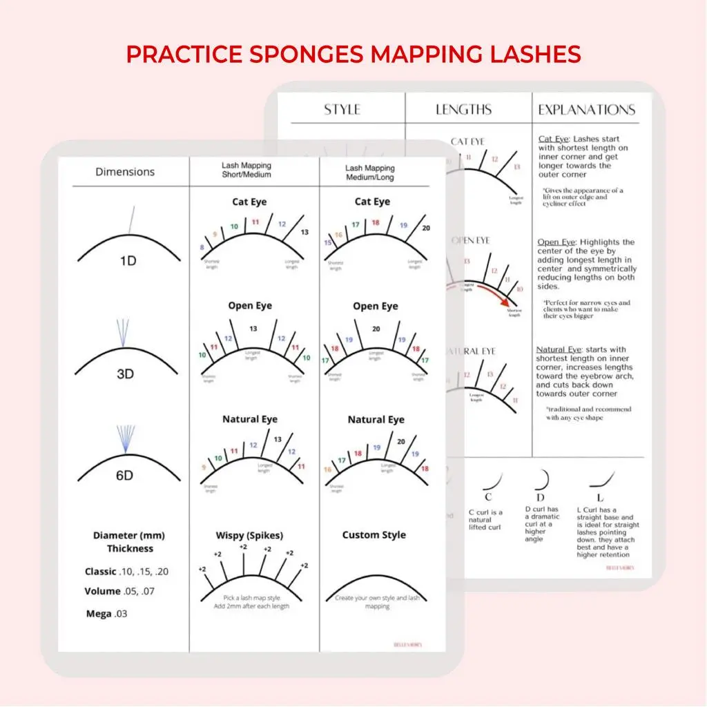 Eyelash Sponges for Practice with Map Kit