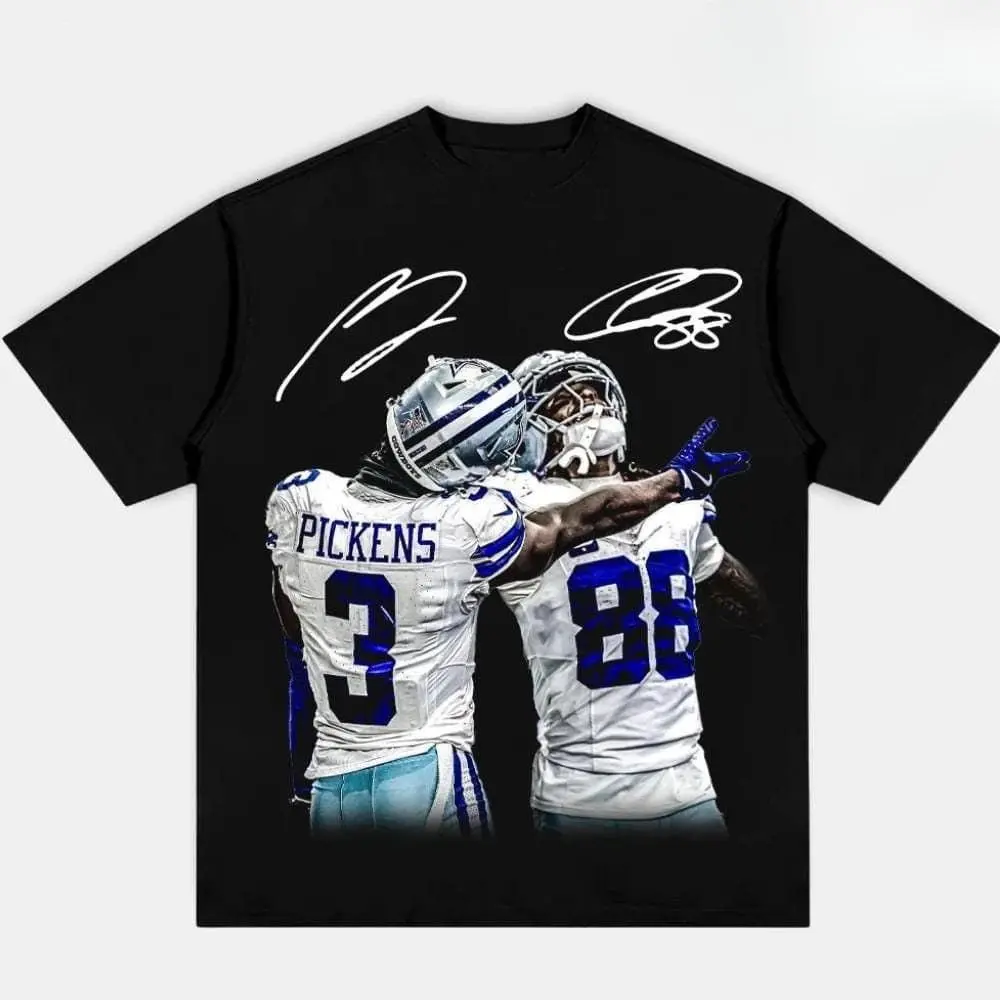 Pickens X CeeDee "WE DEM BOYZ" Graphic T-Shirt - Unisex Adult Soft Vintage Cotton Short-Sleeve Crewneck, George Pickens & CeeDee Lamb Dallas Football Fan Fashion Top, Breathable Fabric Game Day Sports Streetwear