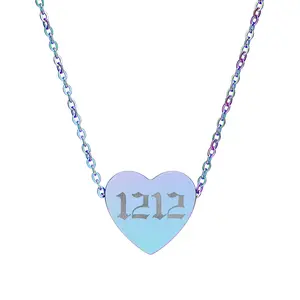 1212 Angel Number Heart Necklace – Manifest Your Next Chapter Necklace in 4 Luxe Finishes