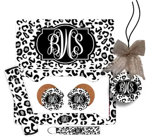 Cheetah Leopard Personalized License Plate and Car Coasters, Personalized car tag, Custom Car Tag, License Plate for women, Monogram