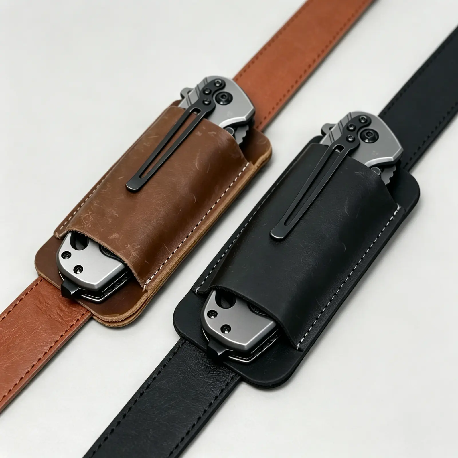 Leather Knife Case, Lightweight Foldable Knife Sheath, Knife Holder for Belt, Multifunctional Outdoor Sports Accessories, Portable Tool Accessories, Survival Gear, Camping Tools,Outdoor Survival Supplies, Survival Equipment Set,Black/Brown