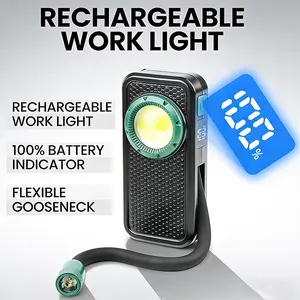 Portable Magnetic LED Work Light, 360° Rotatable & Dimmable, 1500mAh Rechargeable, USB Charging, ABS Material, Hands-Free, for Auto Repair, Camping, Inspection, Ideal Father's Day Gift