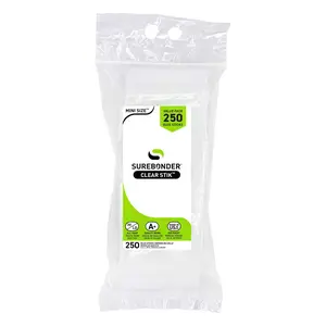 Clear Stik 4" Mini Size All Purpose Hot Glue Sticks - 250 Pack