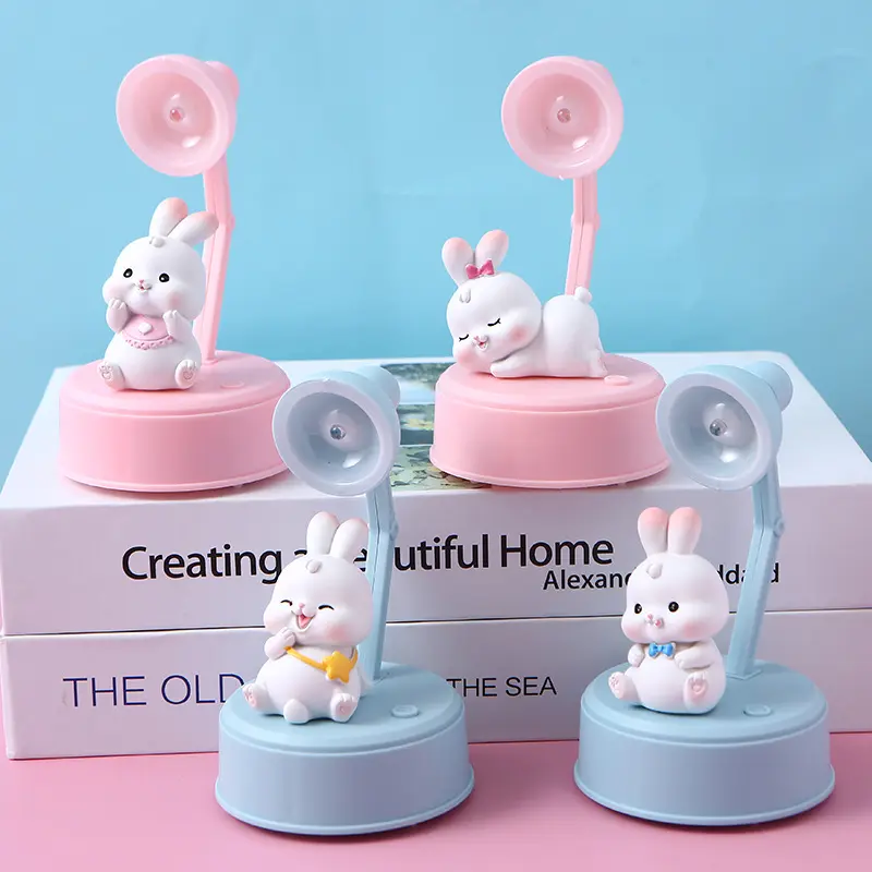 Rumilife Cute Bunny Shape Mini Desk Lamp - LED Bedside Electronic Light, Table Night Light, LED Decorative Accessory for Bedroom Home Office Festive Decor, Led Bedside Lamp