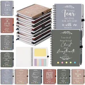 20 count/10 Set Easter Christian  Bulk Spiral Religious Notebook with Sticky Notes  Verse Pens Notepads Religious Church  Church Holy Week Employee Teacher Volunteer (Netural Color)