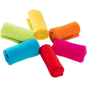 Fleece Throw Blankets Lightweight Warm Soft Cozy Pet-Friendly Bulk Fleece Throw Blanket Kids Solid for Home Bed, Sofa, Dorm, Office, Gifts, Outdoor Couch (Multicolor, Pack of 6-50 x 60 inch)