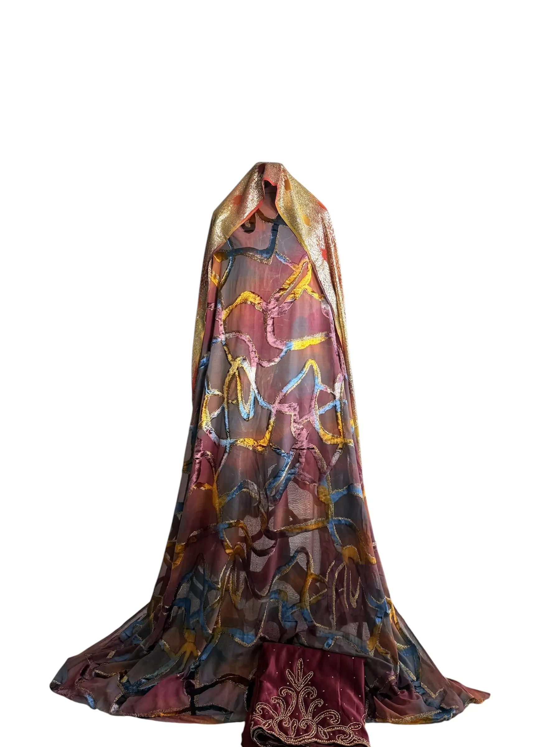 Diraq "Royal Mosaic" 3-Piece Unstitched Suit with Embroidered Organza Dupatta