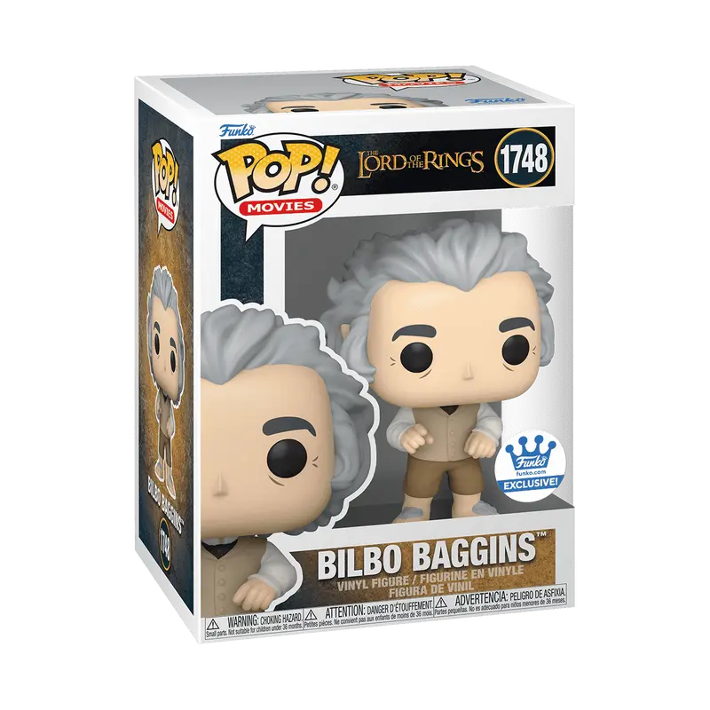Funko Pop! The Lord of the Rings - Bilbo Baggins (Common) #1748 Exclusive (Sticker may vary) Collectible Pop Vinyl Figure