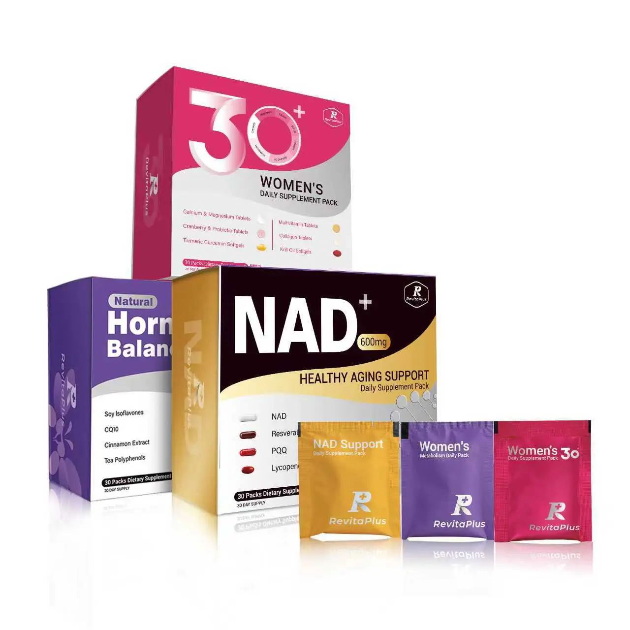 RevitaPlus Women’s 3-in-1 Reset Bundle | Hormone Balance, Beauty & NAD+ Energy Support | 30-Day Full Body Wellness System