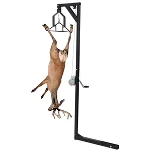 Deer Hoist for Truck Hitch, Truck Hitch Game Hoist & Gambrel, Deer Hanger for Skinning with Lifting Winch, Adjustable Height and 360 Degrees Swivel, 400 LBS Load Capacity