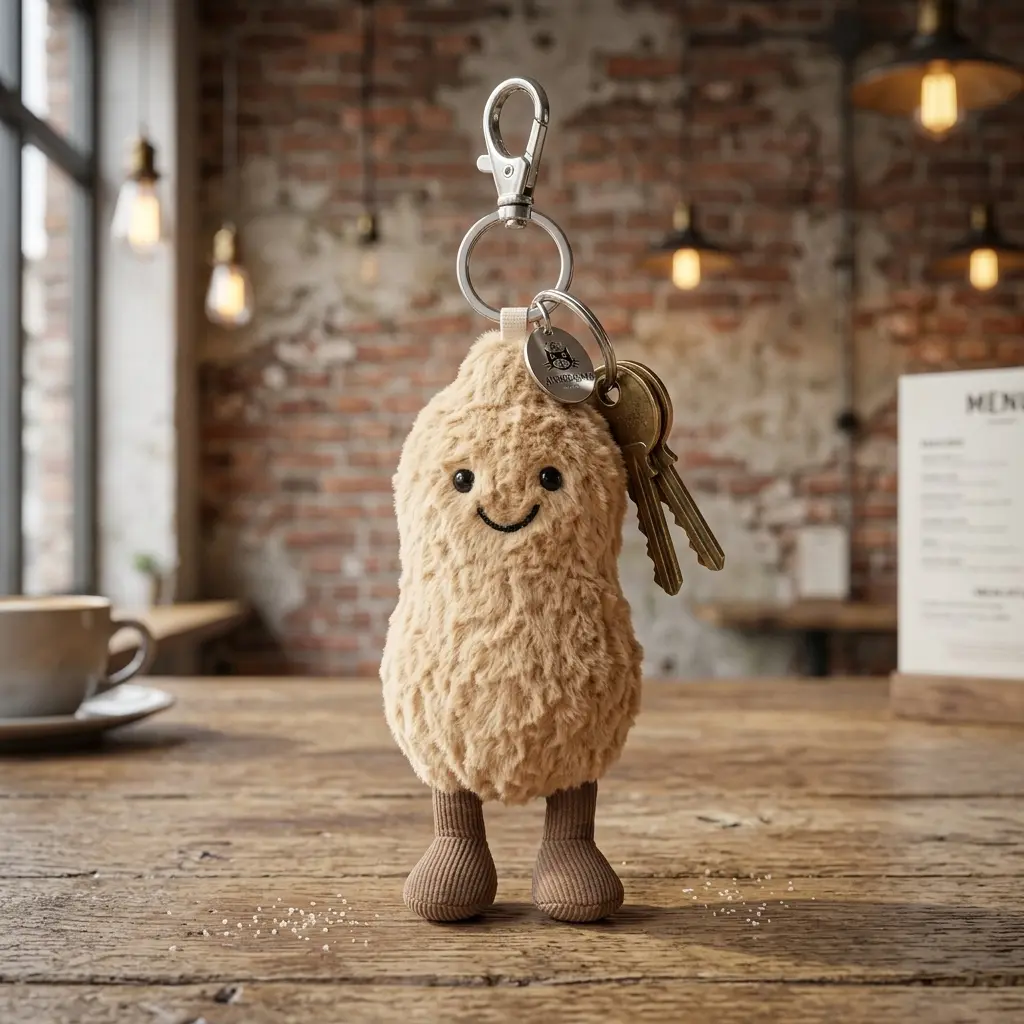 Jellycat Amuseables Peanut Bag Charm Cute Plush Keychain – Pocket-Size Peanut Accessory for Bags, Keys & Everyday Adventures