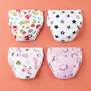 L-P06  Waterproof Toddler Potty Training Pants 4 Pack of Soft Cotton Training Underwear for Kids in Sizes 2T 3T and 4T