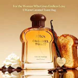 Sttes Caramel Toast Eau de Parfum, Warm Gourmand Fragrance with Vanilla, Coffee, Chocolate Notes, 100ml